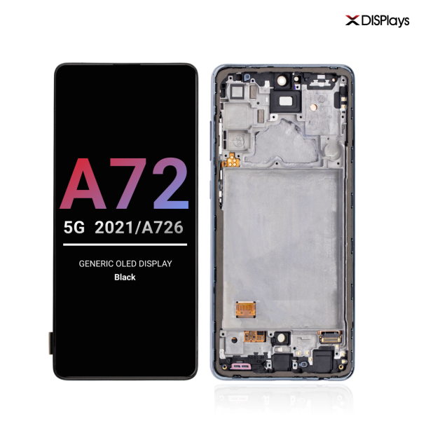 Samsung A72 5G (2021/A726) Generic OLED Display with Frame - Black