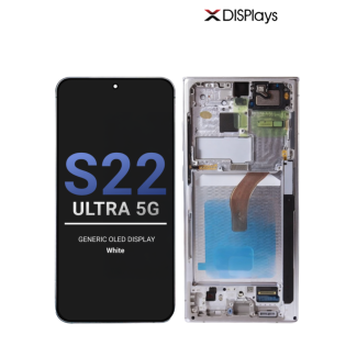 Samsung S22 Ultra 5G Generic OLED Display With Frame - White