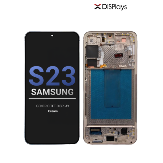 Samsung S23 Generic TFT Display With Frame - Cream