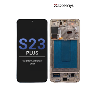 Samsung S23 Plus Generic OLED Display With Frame -Cream