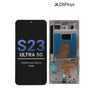 Samsung S23 Ultra 5G Generic OLED Display With Frame -Cream