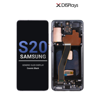 Samsung S20 Generic Oled Display With Frame - Cosmic Black
