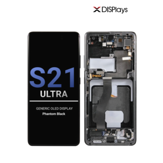 Samsung S21 Ultra Generic OLED Display With Frame -Phantom Black