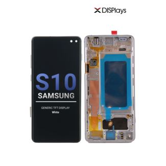 Samsung S10 Generic TFT  Display With Frame - White