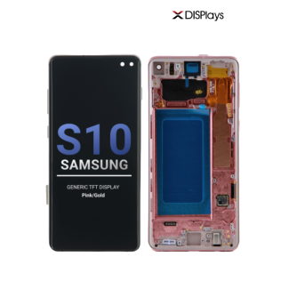Samsung S10 Generic TFT Display With Frame - Pink/Gold