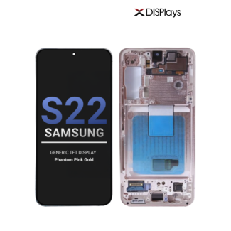 Samsung S22 Generic TFT Display With Frame - Phantom Pink Gold