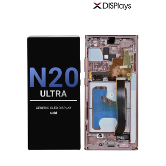 Samsung Note 20 Ultra Generic OLED Display With Frame -Gold