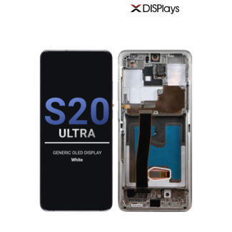 Samsung S20 Ultra Generic OLED Display With Frame -White