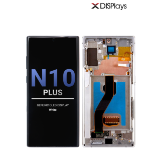 Samsung Note 10 Plus Generic OLED Display With Frame -White