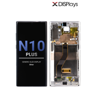 Samsung Note 10 Plus Generic OLED Display With Frame -Silver