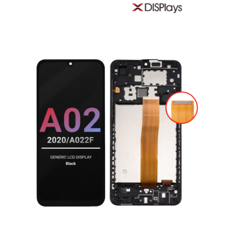 Samsung A02 (2020/A022F) Generic Lcd Display with Frame - Black