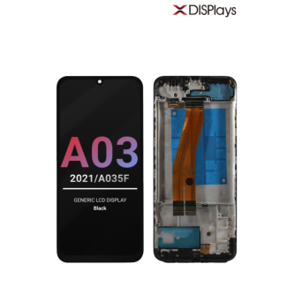 Samsung A03 (2021/A035F) Generic LCD Display with Frame - Black