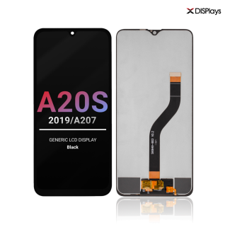Samsung A20S (2019/A207) Generic Lcd Display with Frame - Black