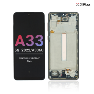 Samsung A33 5G (2022/A336U)  Generic OLED Display with Frame - Black