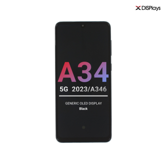 Samsung A34 5G (2023/A346) Generic Oled Display with Frame - Black
