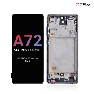 Samsung A72 5G (2021/A726) Generic OLED Display with Frame - Black