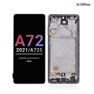 Samsung A72 (2021/A725) Generic OLED Display with Frame - Black